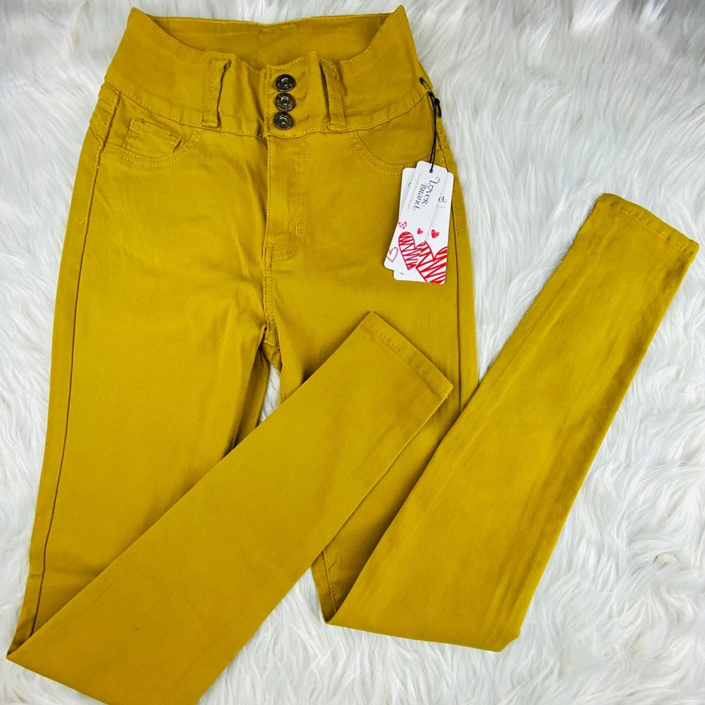 Mustard High Waisted Skinny Pants